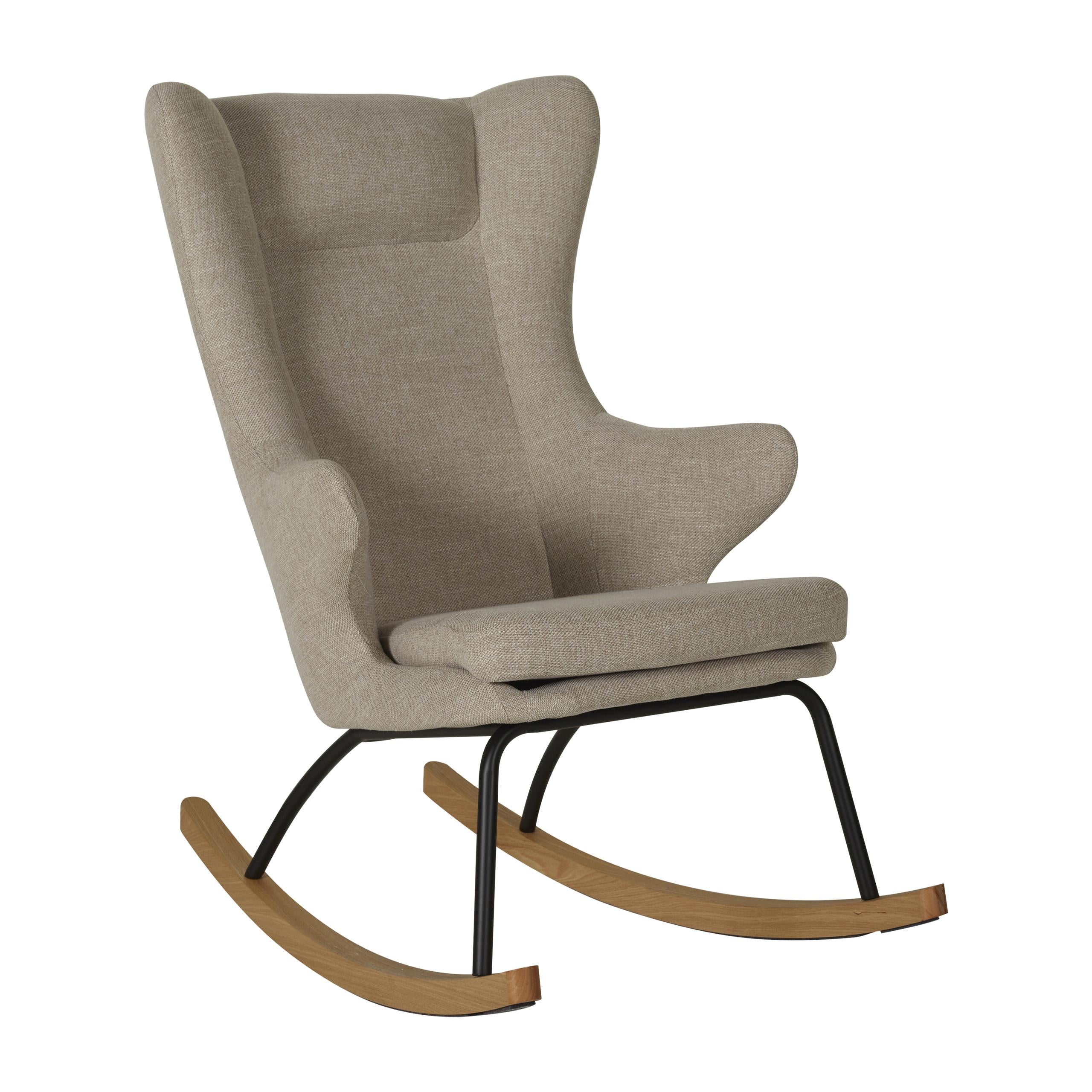 Quax De Luxe Rocking Chair in Clay, Grey Rocking Chair, Nursery Chair, Breastfeeding Chair