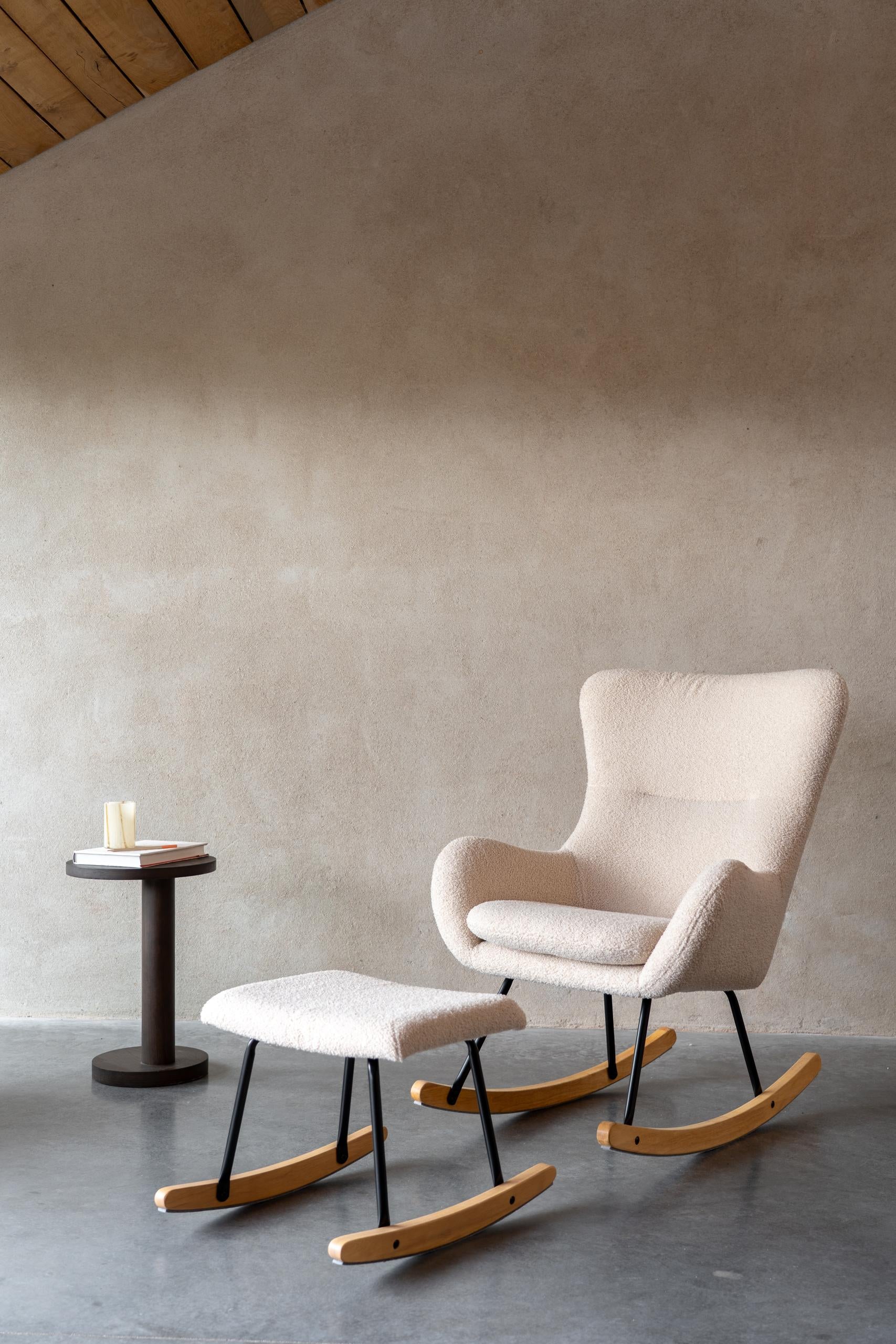 Deer Industries Kids Furinture Store, Quax Rocking Chair Basic Bouclé Cream Sheep