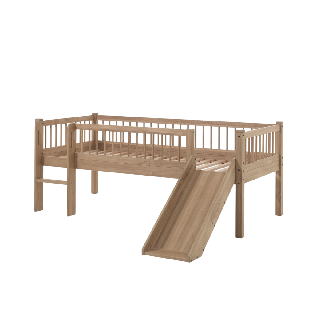 kids bed singapore Vipack forrest semi-loft bed oak with slide