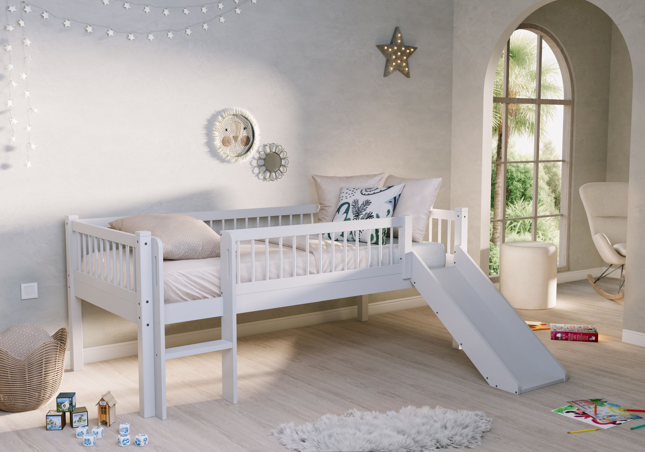 kids bed singapore vipack forrest semi loft bed white with slide