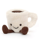 Deer Industries Soft Toy Jellycat Amuseable Espresso. Plush coffee cup, perfect present for coffee-lover. 