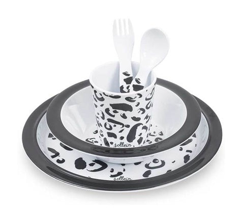 Deer Industries Baby Dinner Set. Toddler melamine Plate, cup and cutlery by Jollein. Safe and fun for kids, boy or girl. 
