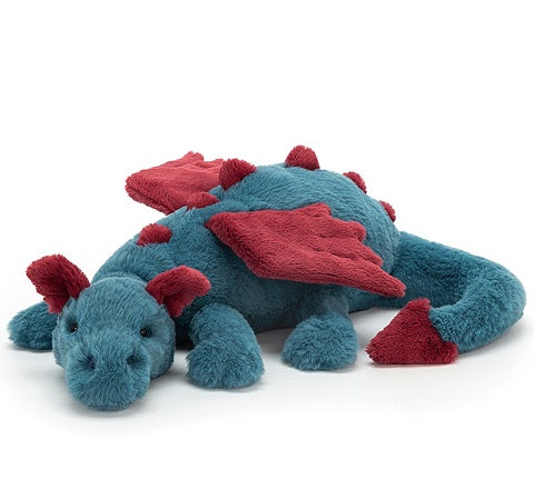 Deer Industries Soft Toy Jellycat Dexter Dragon. Super soft dragon soft toy, great gift for cool boys and girls. Jellycat Singapore. 