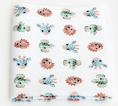 Deer Industries Baby Bedding. Flat sheet for Cot Bed 120x150 Studio ditte Wild Animals Sweet. 100% cotton crib sheets for baby boy and baby girl. Great nursery decoration. 