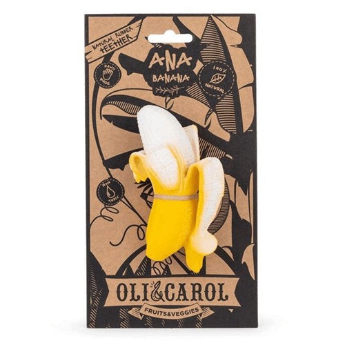 Deer Industries Oli & Carol Ana Banana teether. This baby toy is eco friendly and baby safe. Shop Oli & Carol at Deer Industries Singapore. 