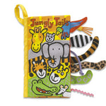 deerindustries kids lifestyle fabric toddler or baby book of jellycat jungly tails. Develop fine motor skills by playing with the tails of a elephant, giraffe, crocodile, tiger and all jungle friends in this beautiful colourful book. 