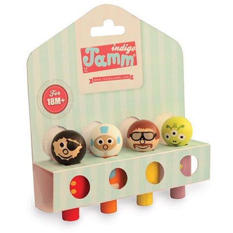 Deer Industries Wooden Toys Indigo Jamm. Wooden peg people set of family, great for imaginary play.