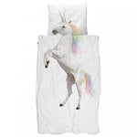 Deer Industries Kids Bedding Snurk Unicorn. Magical duvet cover single size and pillow case, fairy tale girls room decor for any unicorn-lover.