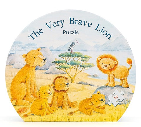 Deer Industries Jellycat Puzzle A very brave lion. Genderneutral educational Toddler gift of brave lion.