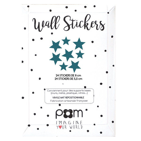 Pom Wall Stickers Star Blue