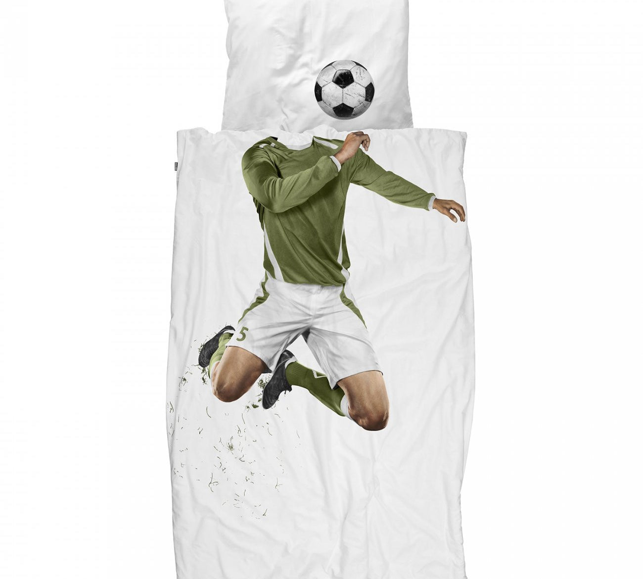 deer industries kids bedding snurk soccer player green single size cotton