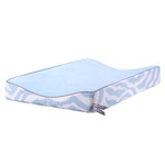 Deer Industries nursery luxe changing pad cover zebra blue. 100% cotton and terry. Kids depot Dutch design.