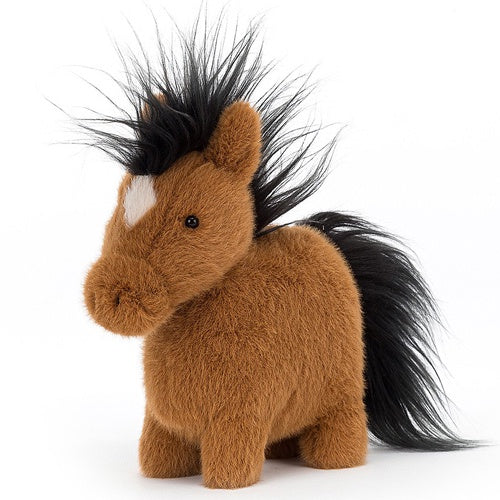 Deer Industries, Jellycat Store in Singapore, Clippy Clop Bay Pony, Farm Animal, Brown pony with black mane stuffed animal