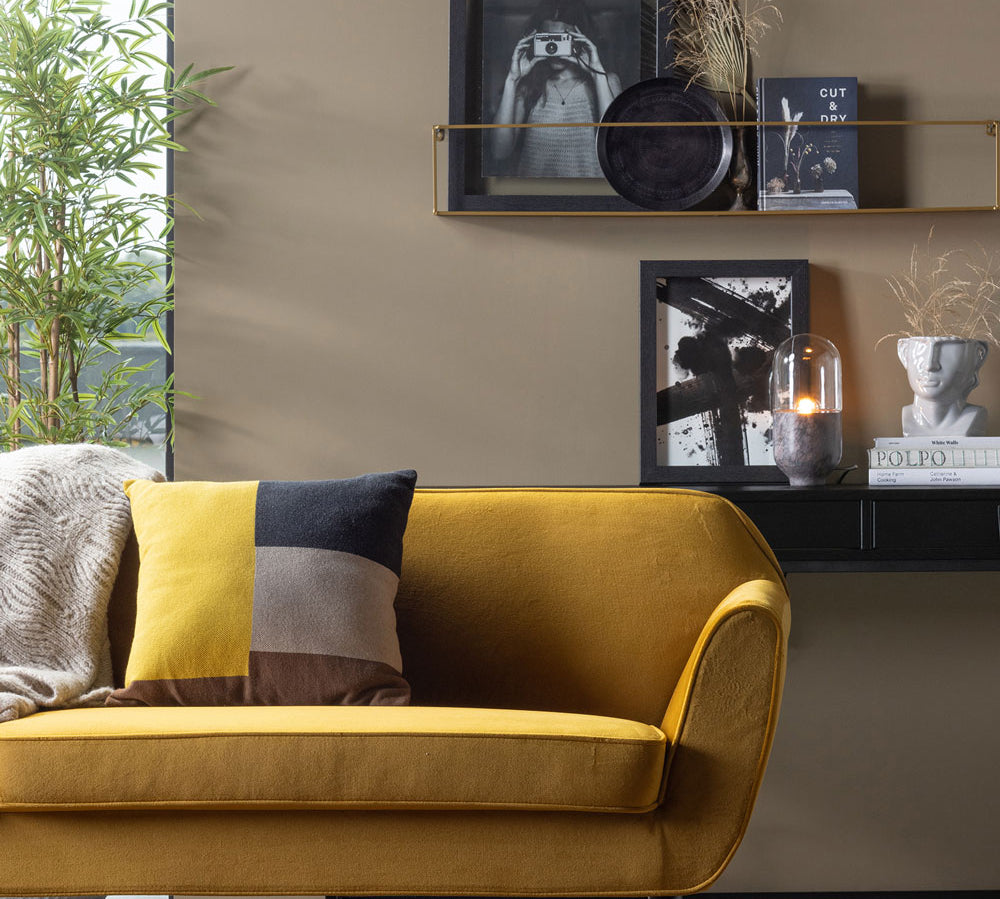 Deer Industries Lifestyle Store Singapore, Cushions & Pillows Singapore, Colour block cushions, mix of yellow, grey and natural tones cushion, De Eekhoorn Valery Cushion Squares