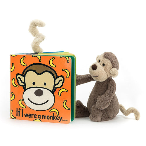 Deer Industries Jellycat Book If I were a monkey. Cardboard baby toddler book bedtime story.