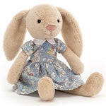 Deer Industries Jellycat store Singapore, Jellycat Singapore, Soft Toy Rabbit with blue floral dress