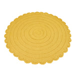 Deer Industries Kids Rug Kids Depot Roundy Warm Yellow. Gender neutral crochet rug, kids room or nursery decor. 