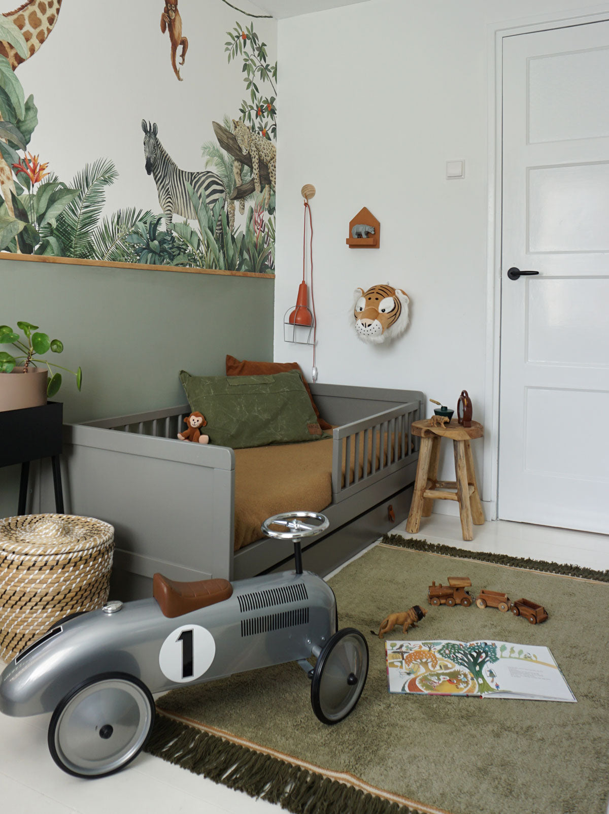 Deer Industries Rugs, Kids Rugs Singapore, Olive Green Rug, Machine-washable kids rugs from Tapis Petit