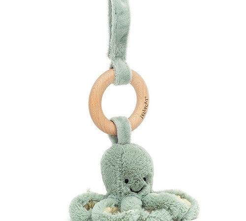 Jellycat Wooden Ring Toy Odyssey Octopus available in Singapore, online and in showroom.