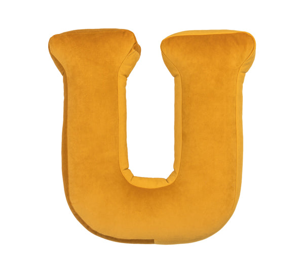 Cushion Velvet Letters Yellow