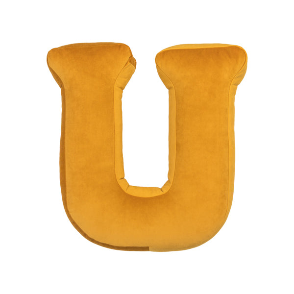 Cushion Velvet Letters Yellow