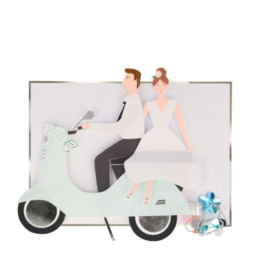 Deer Industries Gift Store Singapore, Meri Meri Singapore, Wedding Greeting Card, Congratulations marriage card, 3D gift card, scooter couple card