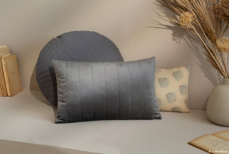 Deer Industries Kids Furniture Singapore, Kids Decor Singapore, Nobodinoz Singapore, Nobodinoz Velvet Cushion Grey with machine-washable removable cover