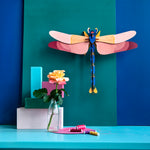 Deer Industries Lifestyle Decot Store in Singapore, 3D Wall Decor Studio Roof Pink Dragonfly, 3D Wall Sculpture