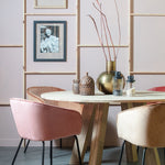 Deer Industries European Design Velvet Chair, Woood Raspberry Velvet Chair Sien, Pink Velvet Armchair with Black Legs