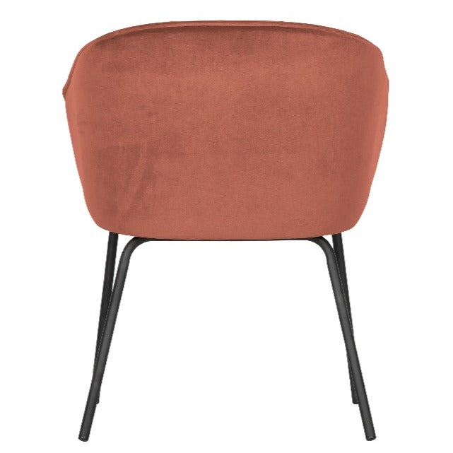 Deer Industries European Design Velvet Chair, Woood Raspberry Velvet Chair Sien, Pink Velvet Armchair with Black Legs