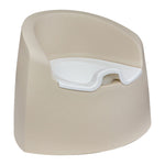 A beige Quax potty with a white inner bowl and high backrest, designed for toddlers.