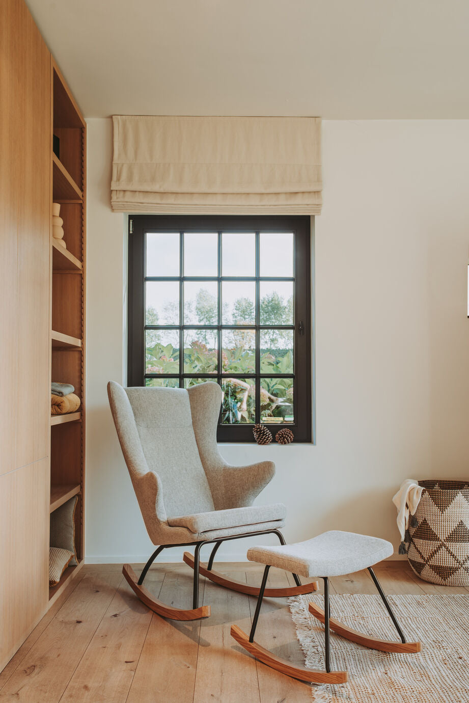 Deer Industries Kids Furniture Singapore, Quax Singapore, Grey Rocking Chair with Footstool