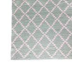 Deer Industries Deer Cotton Rug Geometric design in mint green. Carpet for nursery, kids bedroom, playroom or living room. Large size, medium size and small size