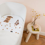Deer Industries Baby Bedding, Cot Bedding Fitted Sheet Furry Friends, Rabbit & Squirrel Baby Bedding, Snurk Singapore