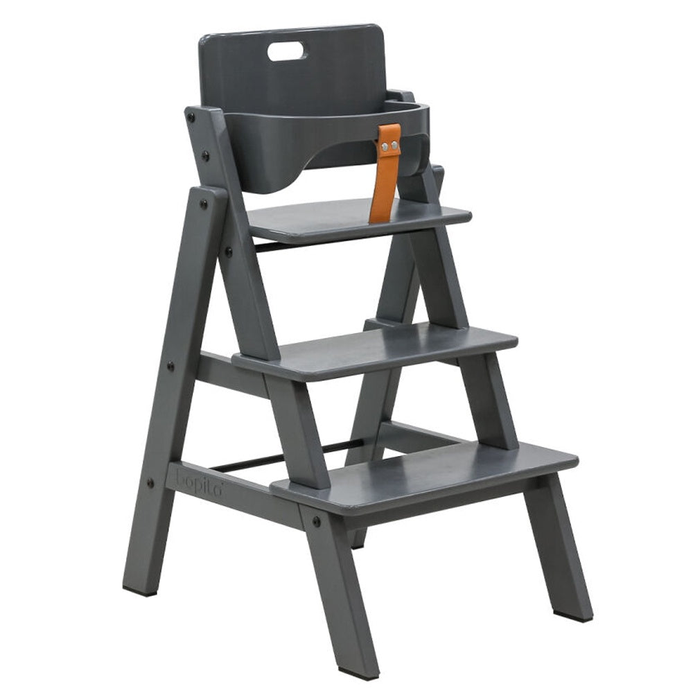 Deer Industries Lifestyle Store, Kids Furniture Store Singapore, Baby Furniture Store SG, Bopita Stully Deep Grey High Chair with Steps for Babies & Toddlers in Grey