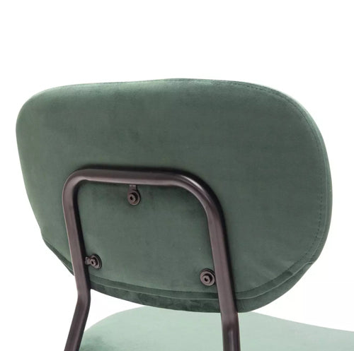Deer Industries Furniture Singapore, Chairs and Seatings Singapore, Velvet Green Dining Chair, Jalen Dining Chair in Velvet Green, Study Chair, Velvet Green Chair with Black Legs