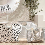 Deer Industries Lifestyle store Singapore, Sunnylife Singapore, Carryall Bag leopard prints, Call of the wind white all purpose bag, beach bag white and black