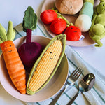 Deer Industries Jellycat Soft Toy Vivacious Vegetable Carrot. This soft vegetable plush is a great present for newborn baby, toddler, child, teen, boy or girl. Healthy and fun. Shop Jellycat at Deer Industries. 