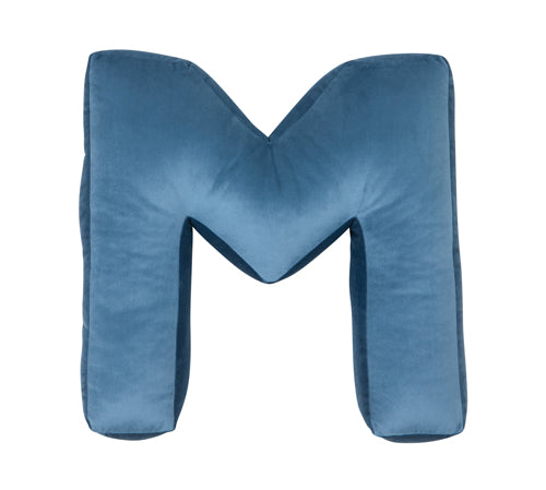 Cushion Velvet Letters Blue