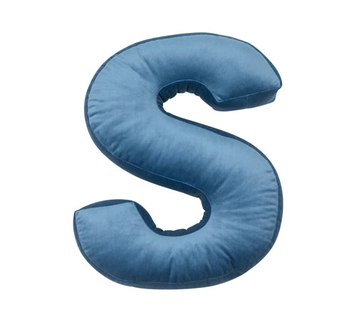 Cushion Velvet Letters Blue
