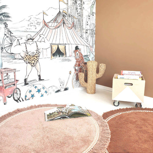 Deer Industries Kids Decor Store Singapore, Kids Rugs Singapore, Anna Old Pink Round Rug, Tapis Petit Rugs Singapore, Girl room decor, teens room decor, round living area rug