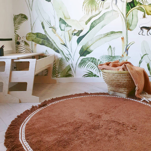 Deer Industries Kids Decor Store Singapore, Round Anna Rug Brownie, Tapis Petit Rug Singapore, Washable Kids Rug, Rugs for kids with allergy, teen room decor, girl room decor