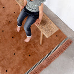 Deer Industries Kids Store Singapore, Rug Store Singapore, Semmie Dots Rug Tapis Petit, Tapis Petit Singapore, 120 x 170 rug, warm orange rug with black dots, kids rugs Singapore