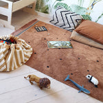 Deer Industries Kids Store Singapore, Rug Store Singapore, Semmie Dots Rug Tapis Petit, Tapis Petit Singapore, 120 x 170 rug, warm orange rug with black dots, kids rugs Singapore