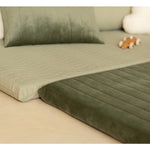 Deer Industries, Nobodinoz Singapore, Zanzibar Mattress Olive Green, 60 x 120 mattress, velvet mattress, velvet floor mattress