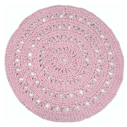 Deer Industries, Pink Rug, pink arab crochet rug, round rug for kids room, girls room decor