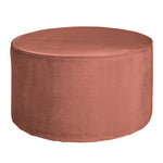 Deer Industries Furniture, deer home, sara velvet upholstered low pink pouf, low pouf for living area, pink low pouf