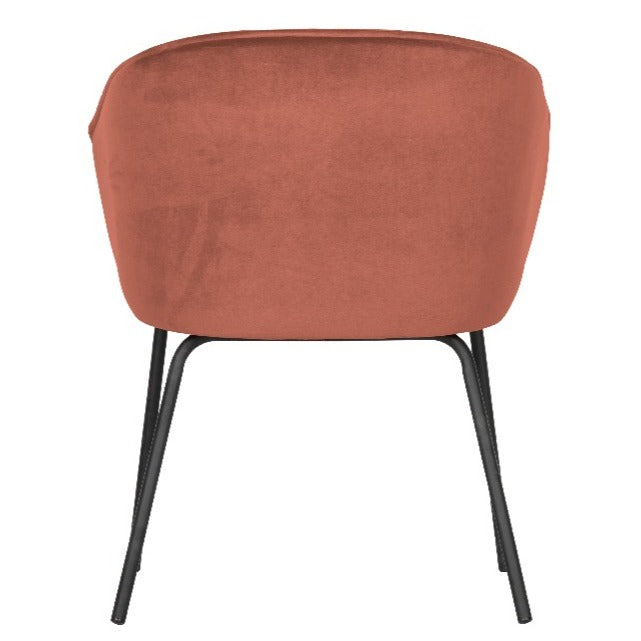 Deer Industries European Design Velvet Chair, Woood Raspberry Velvet Chair Sien, Pink Velvet Armchair with Black Legs