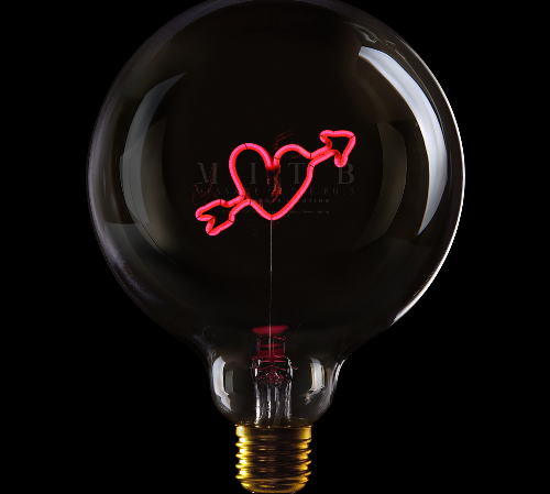 Deer Industries Singapore, MITB lighting, Message In The Bulb Singapore, Heart Arrow Bulb, Pink Neon Lighting, text bulb, decorative lighting, ambient lighting, gift ideas singapore, valentine's gift ideas 