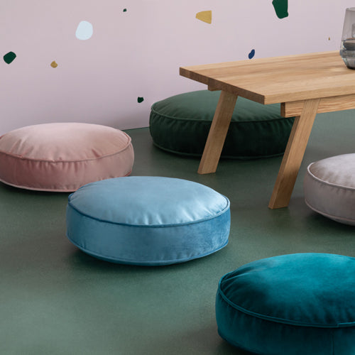 Deer Industries Floor Cushions & Poufs Singapore, Small Yellow Pouf, Round Floor Cushion, Home Decor Store Singapore